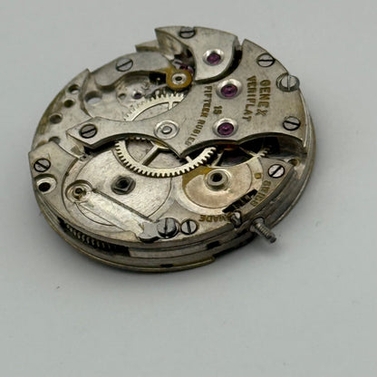 Rolex Genex Veriflat 15 Rubies Watch Movement Vintage Incomplete Parts 23.6mm