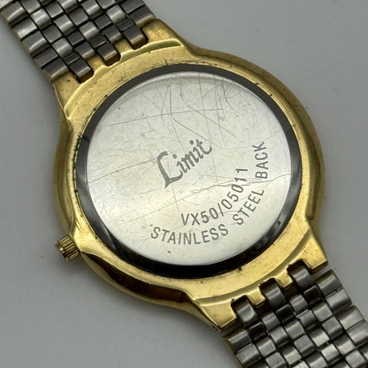 33mm Working Unisex Limit VX50/0511 Gold Plated Quartz Watch 7.75 Inches