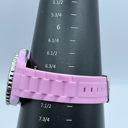 Gossip Ladies Quartz Watch Pink Dial Silver Tone Bezel Japan Working 39mm