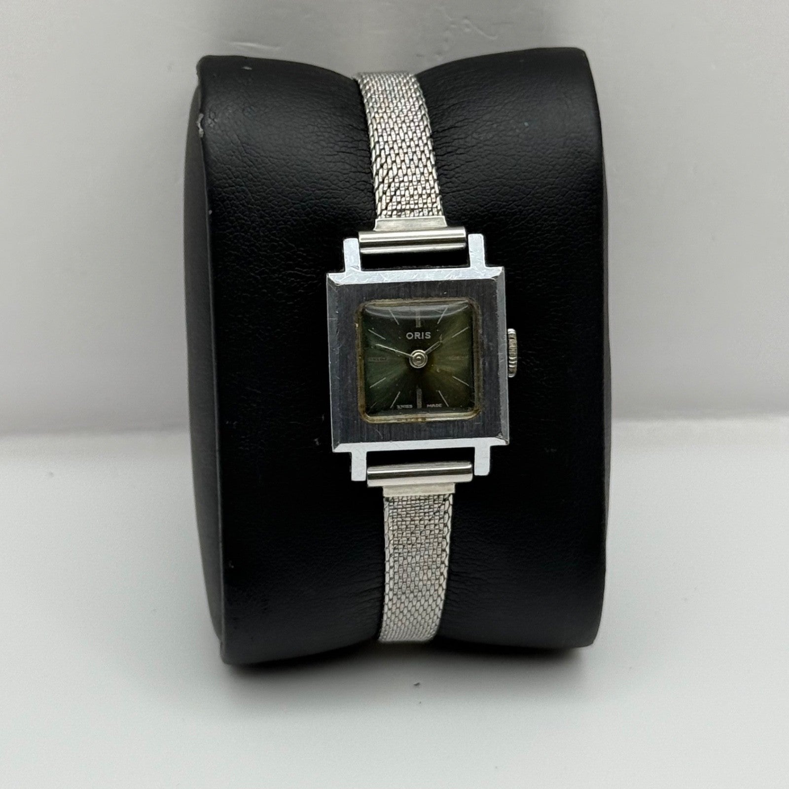 20mm 1970s Vintage Oris Green Dial Ladies Engraved Manual Wind Watch PARTS