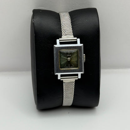 20mm 1970s Vintage Oris Green Dial Ladies Engraved Manual Wind Watch PARTS