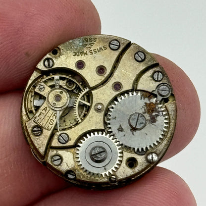 22.6mm Stauffer S S & Co Manual Wind Trench Watch Movement Swiss Vintage PARTS