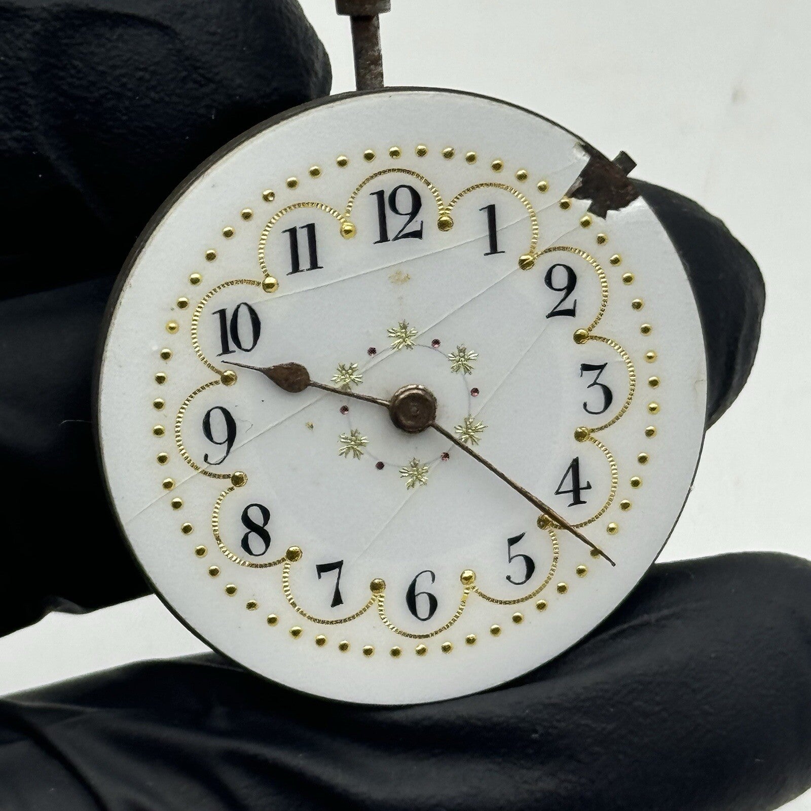 33.2mm Beautiful Patterned Dial Cylinder Pocket Watch Movement FOR PARTS