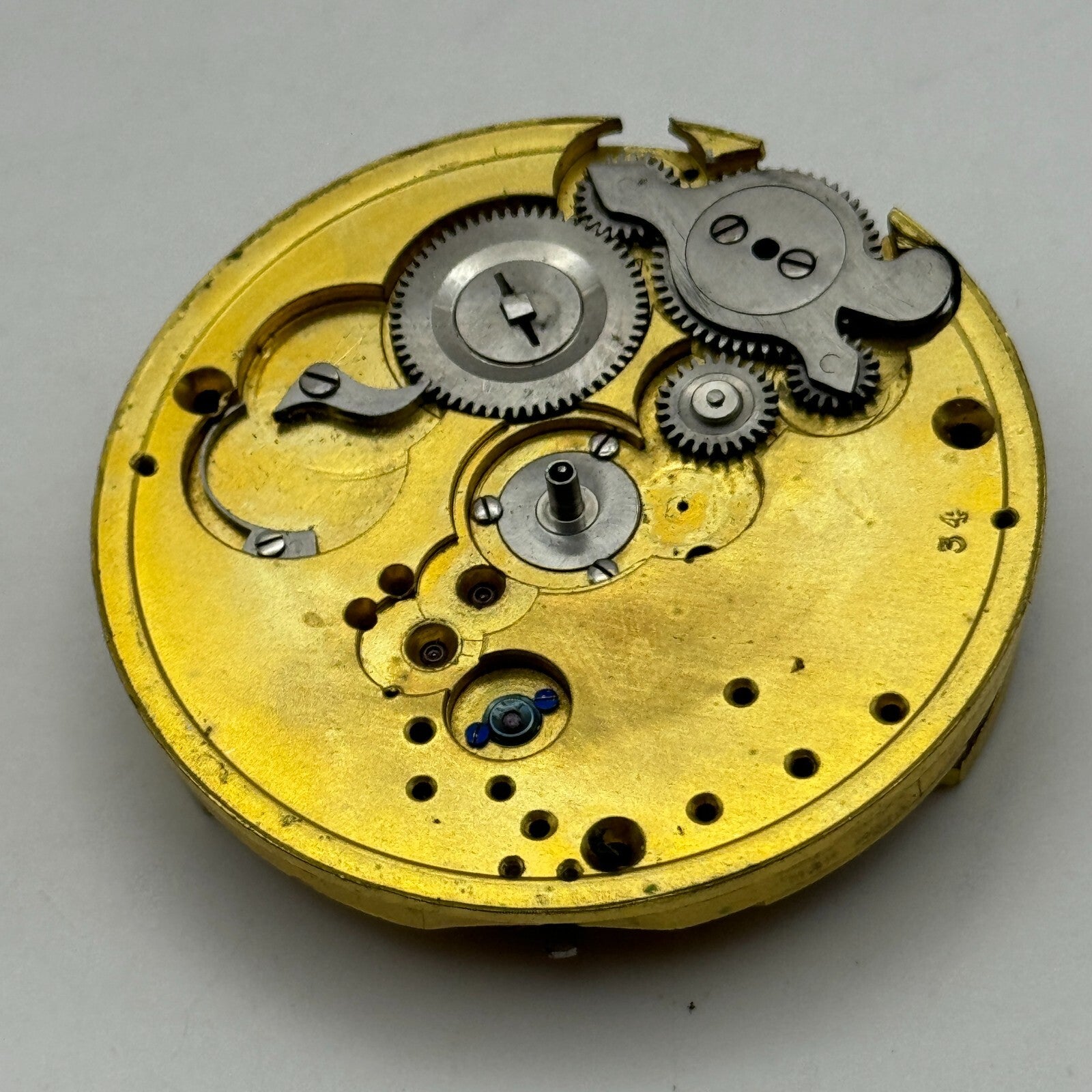 47.3mm Antique E Wineberg Walsall Pocket Watch Movement PARTS REPAIR SPARES