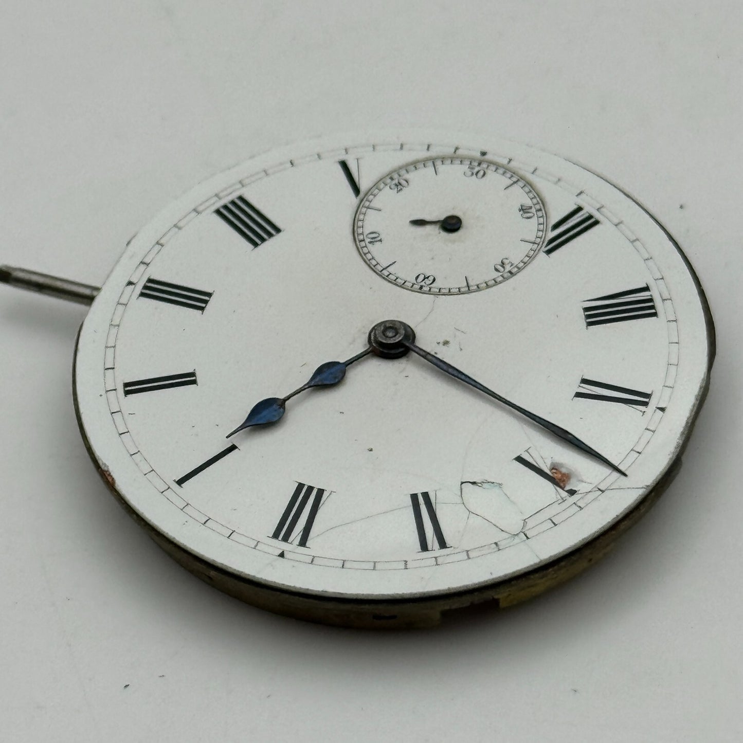 41.7mm Unidentified Quality Thin Vintage Open Face Pocket Watch Movement PARTS