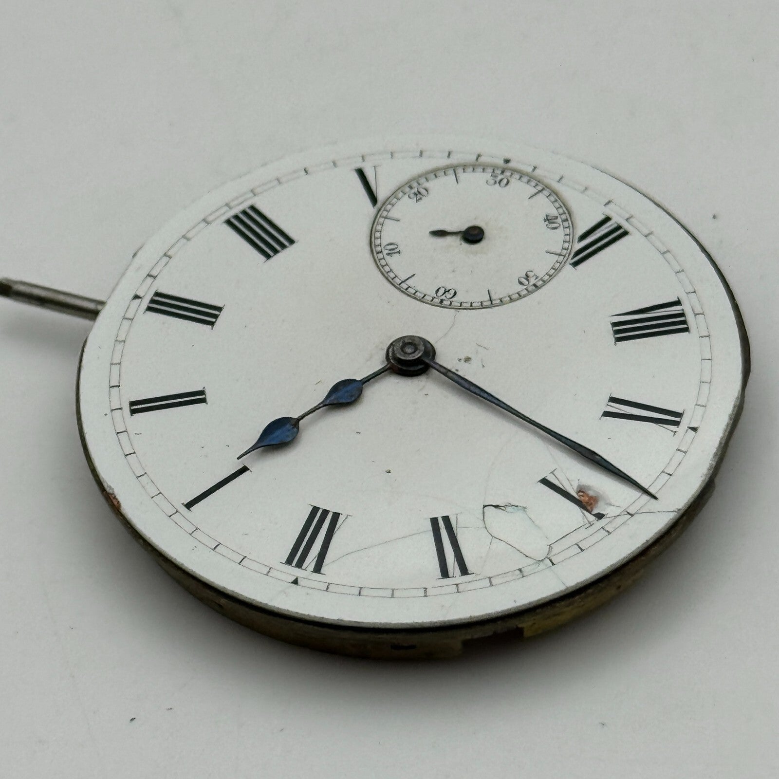 41.7mm Unidentified Quality Thin Vintage Open Face Pocket Watch Movement PARTS