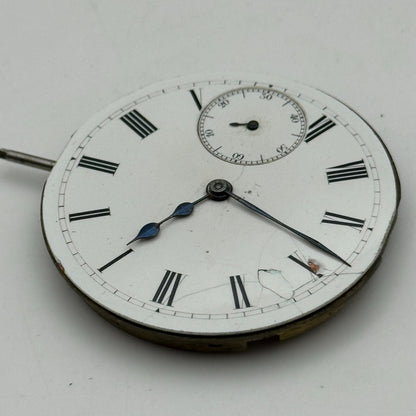 41.7mm Unidentified Quality Thin Vintage Open Face Pocket Watch Movement PARTS