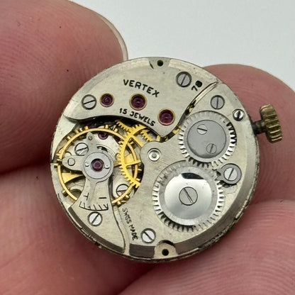 19.7mm Vertex Revue 78 Manual Wind Watch 15 Jewels Movement Swiss Vintage PARTS