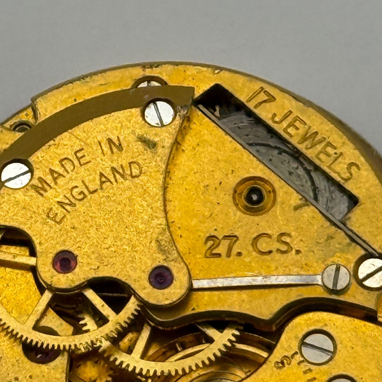 Smiths 27.CS. De Luxe Watch Movement Manual Wind Vintage Parts Repair 26.9mm