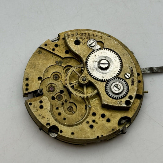 42.8mm Manual Wind BTE S.G.D.G Brevet Pocket Watch Movement FOR PARTS