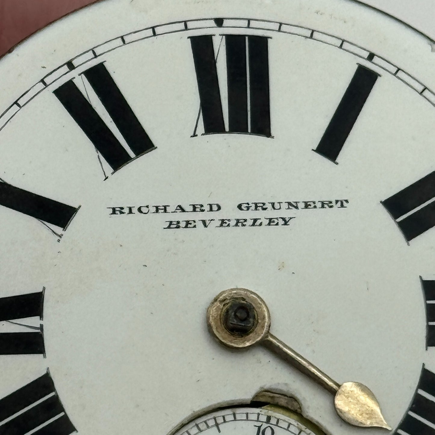 46.6mm Richard Grunert Beverley Antique Key Wound Pocket Watch Movement PARTS