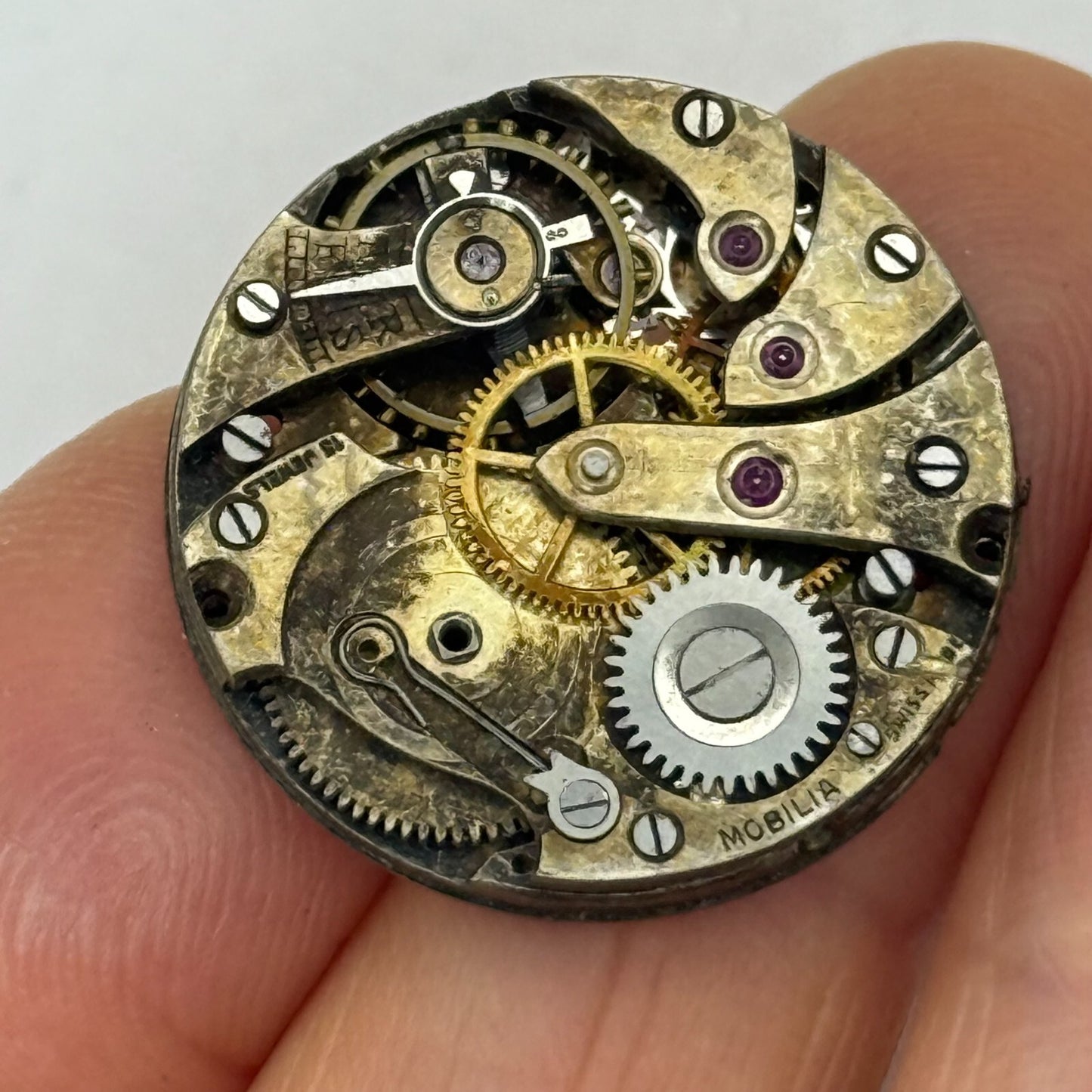 22.4mm Vintage FHF Patent 51482 Swiss Manual Wind Watch Movement PARTS REPAIR