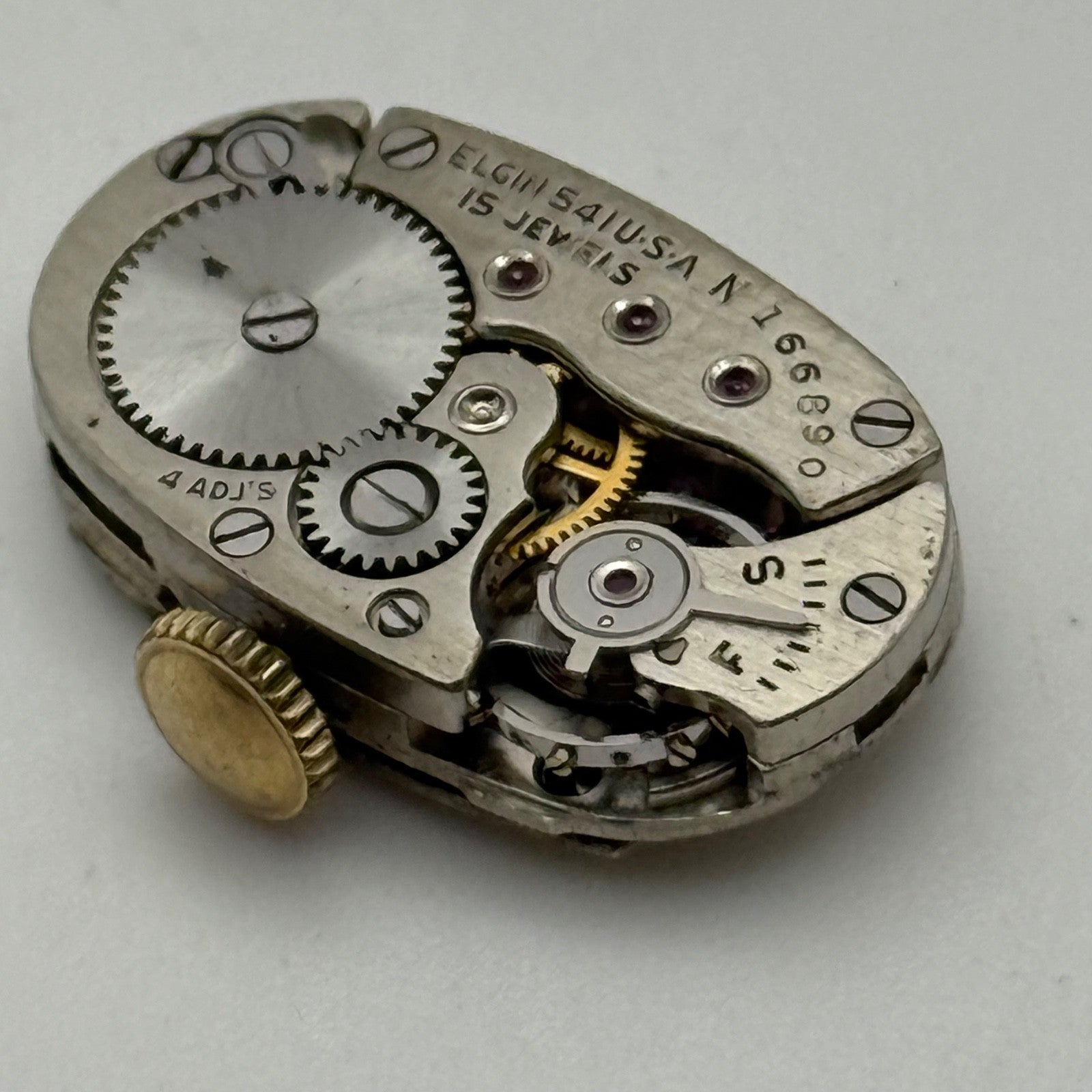 Elgin Grade 541 Model 2 Watch Movement 1951 21/0s American Parts Repair Ladies