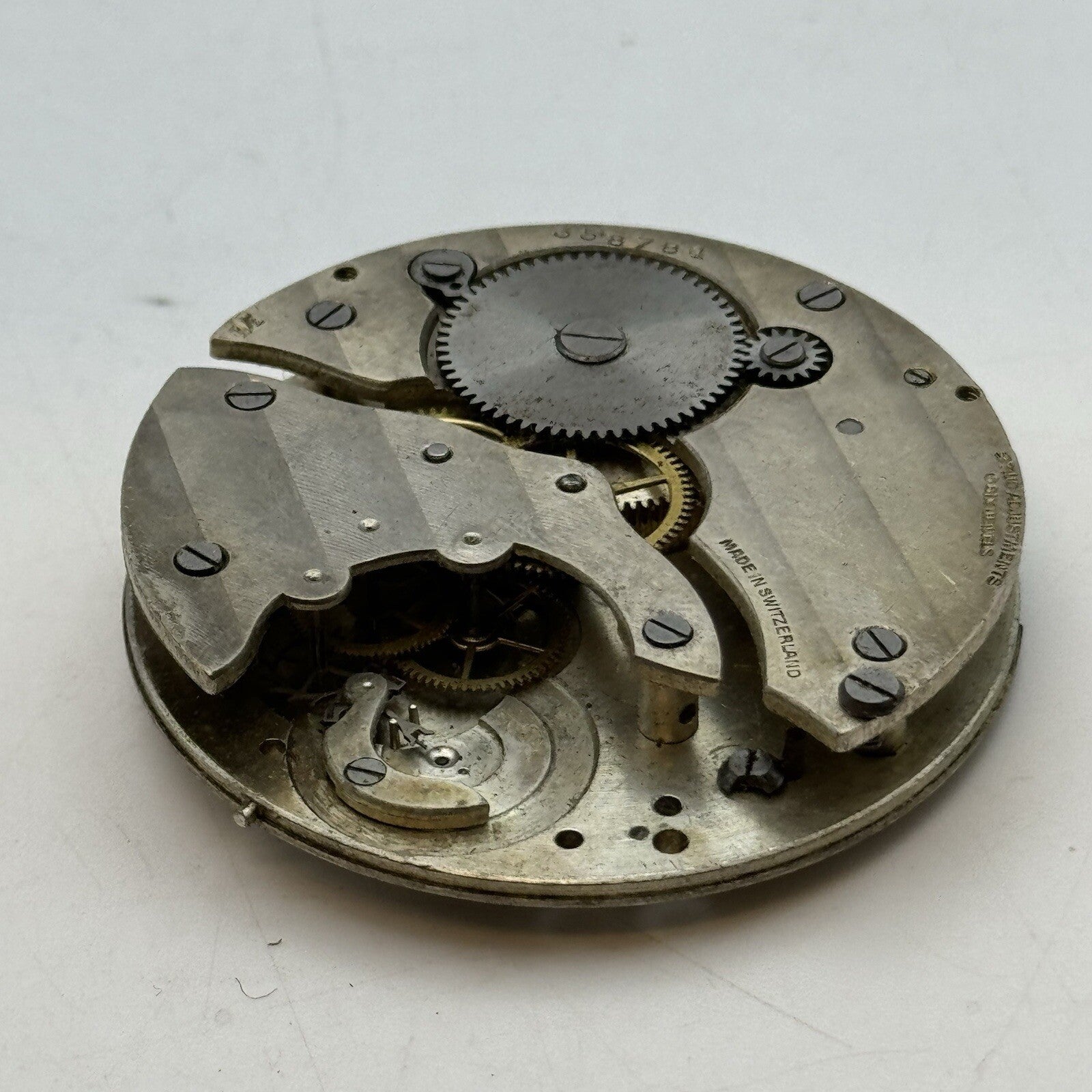 50.4mm Unidentified Unique Pocket Watch Movement FOR PARTS Restore