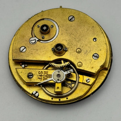 45.7mm Antique Key Wound Roman Numerals Dial Pocket Watch Movement PARTS SPARES