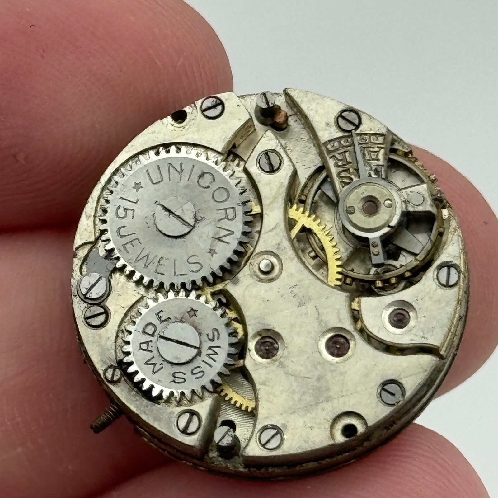 23.6mm Rolex Unicorn 15 Jewels Manual Wind Watch Movement Swiss Vintage PARTS