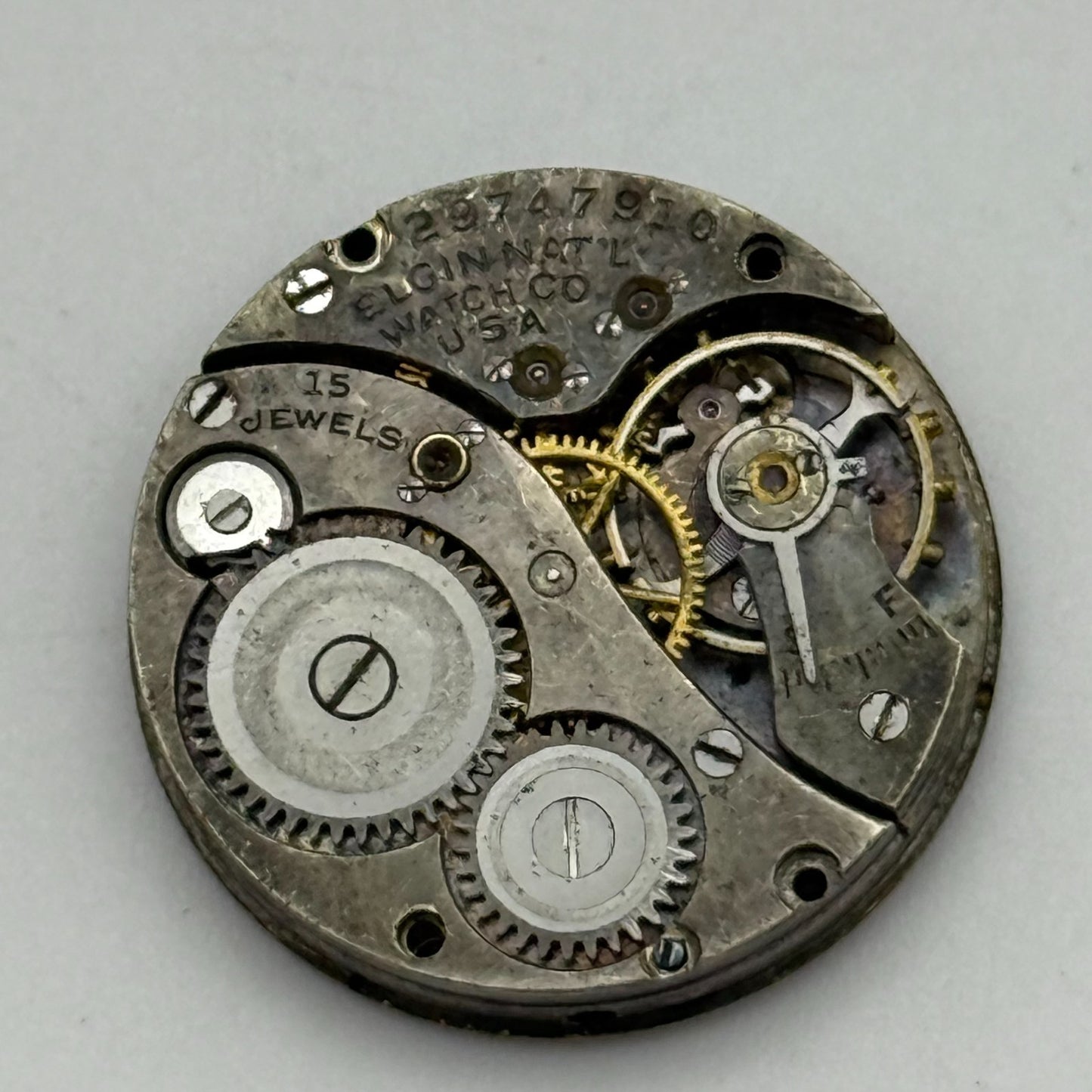 1927 Vintage 10/0s Elgin 444 Model 4 American Watch Movement PARTS REPAIR SPARES