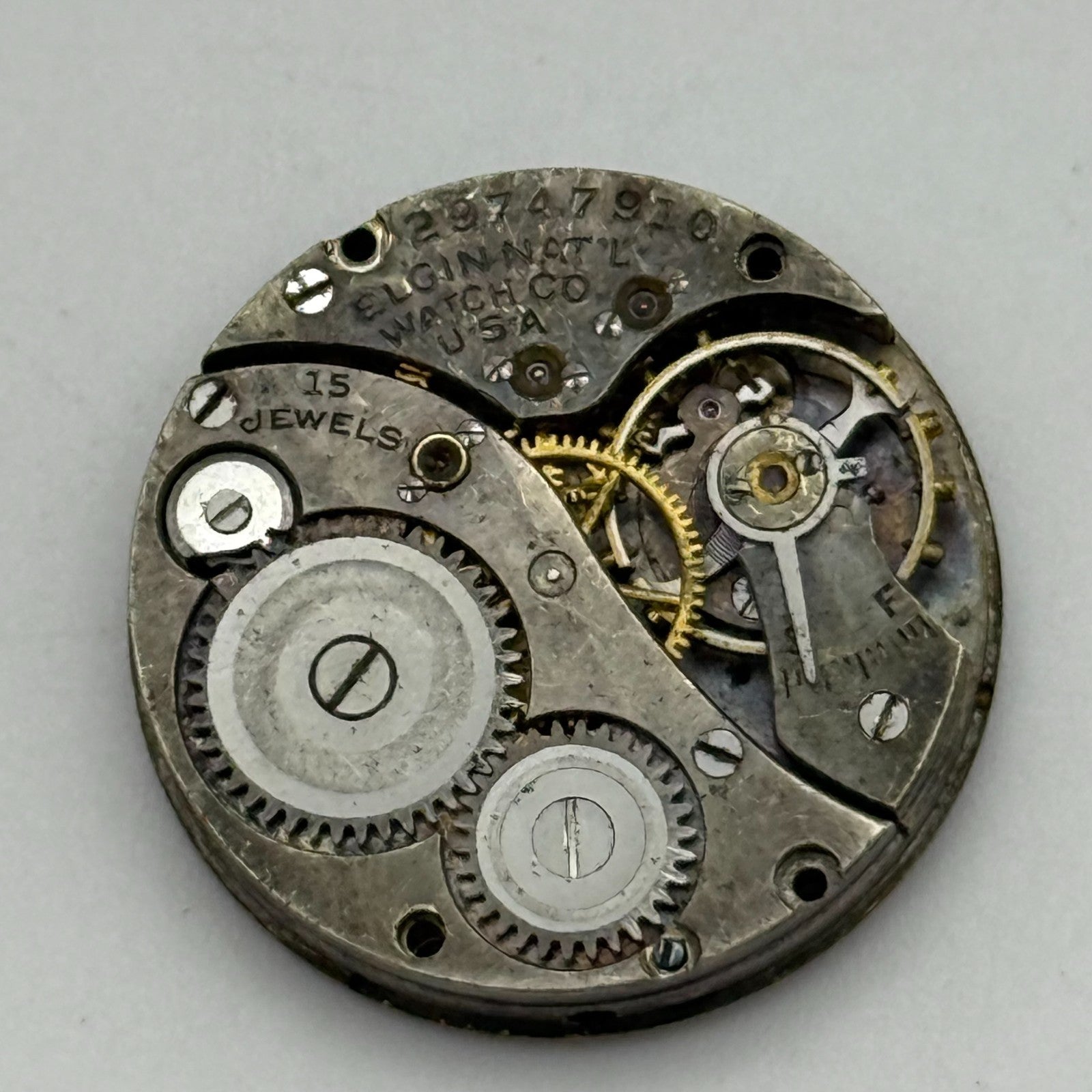 1927 Vintage 10/0s Elgin 444 Model 4 American Watch Movement PARTS REPAIR SPARES