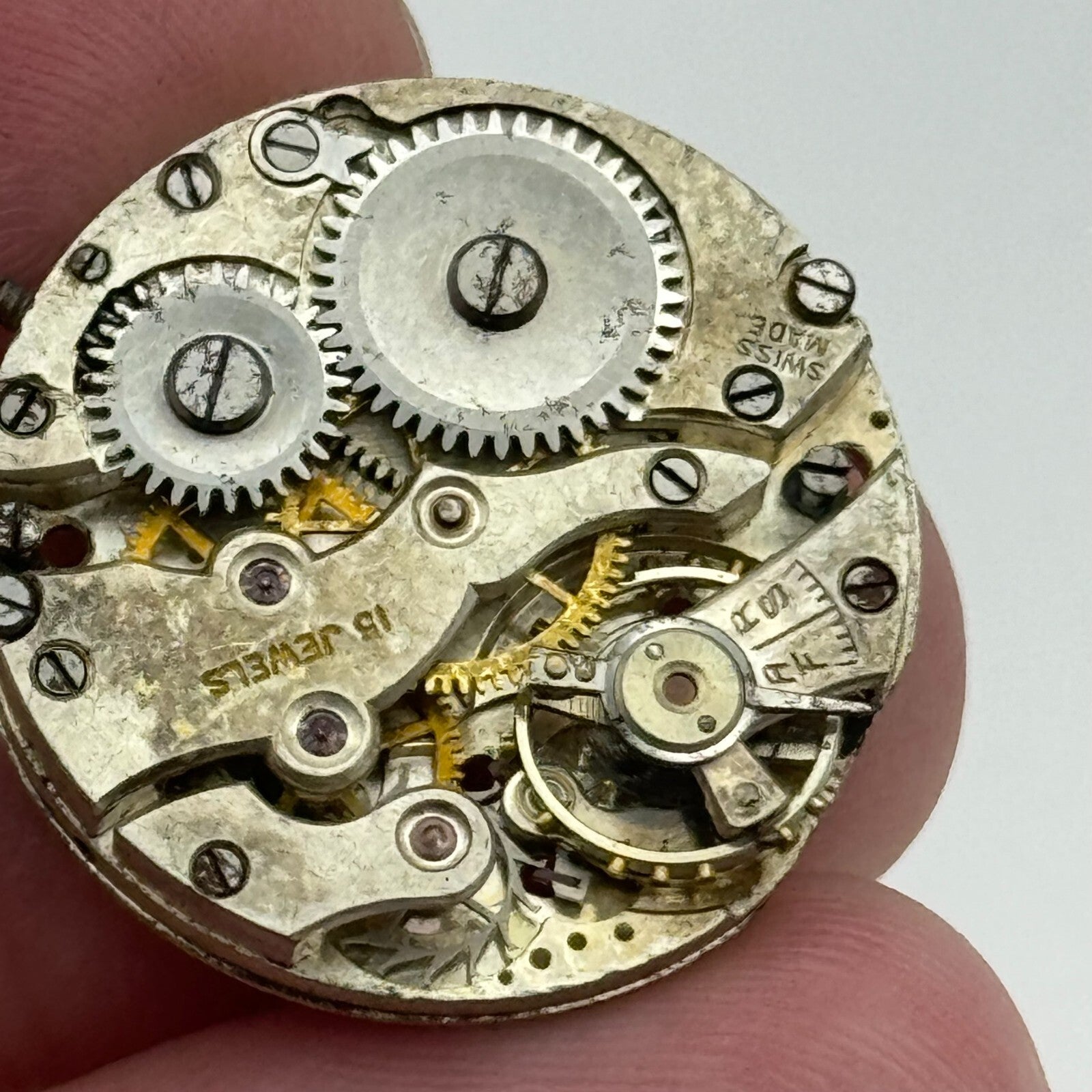 23.7mm Men's AS 340 A Schild Manual Wind 15 Jewels Swiss Watch Movement PARTS