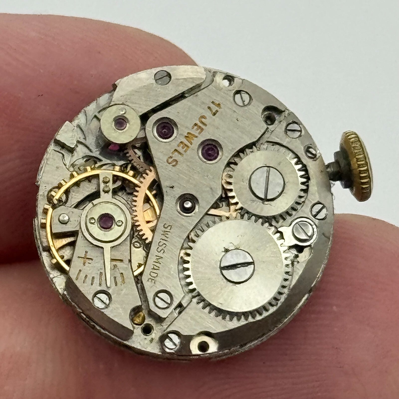 19.6mm Olma Ladies AS 970 Manual Wind Swiss Made 17 Jewels Watch Movement PARTS