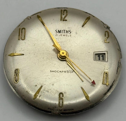 Smiths Shockproof Date 5T65 Watch Movement Manual Wind Vintage Parts Repair 23mm
