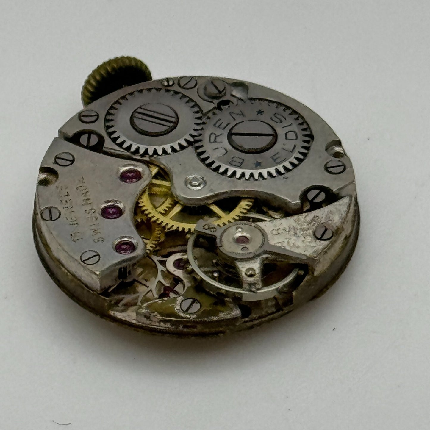 19.7mm Buren Eldis 15 Jewels Manual Wind Watch Movement Swiss Vintage PARTS