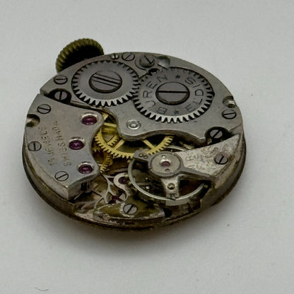 19.7mm Buren Eldis 15 Jewels Manual Wind Watch Movement Swiss Vintage PARTS