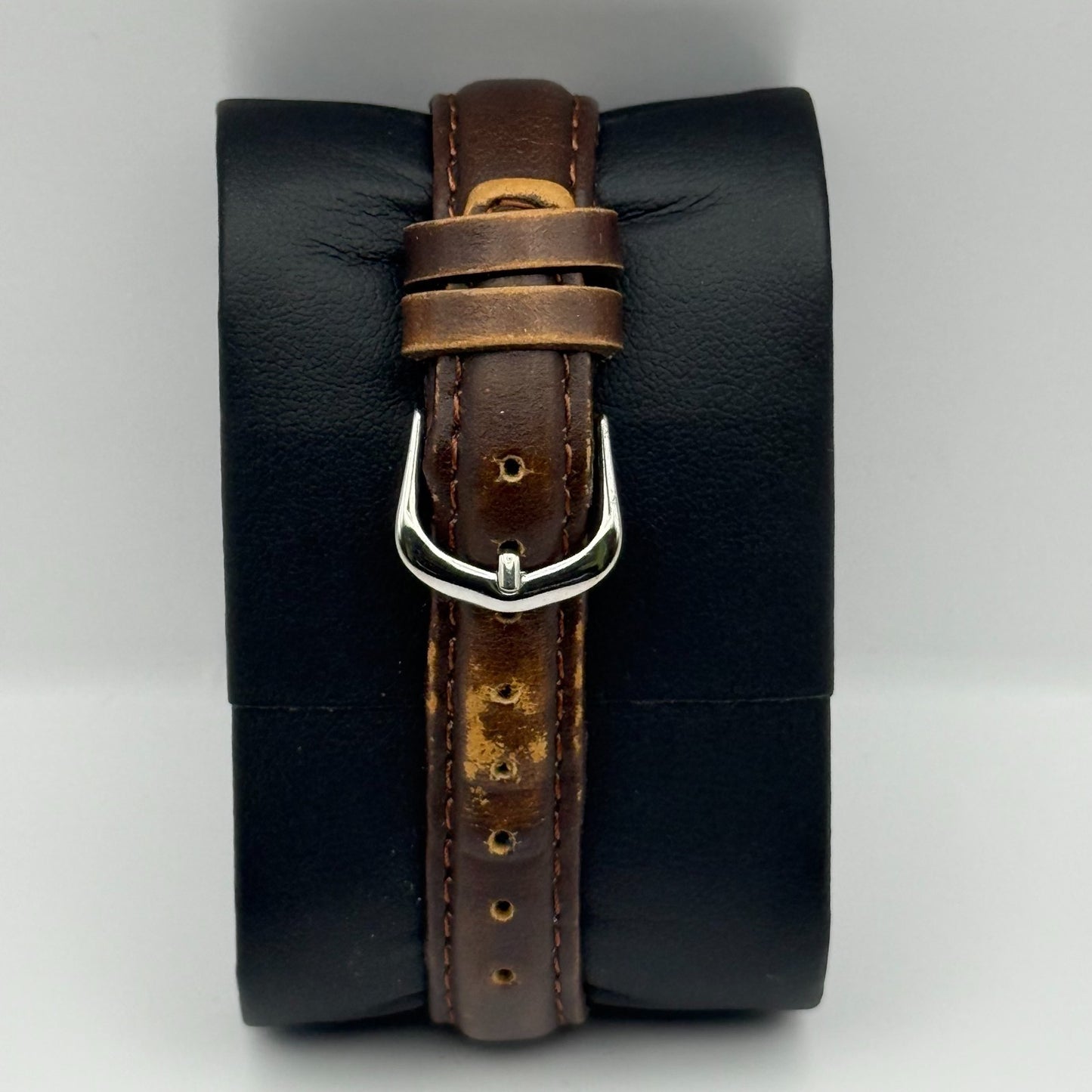 Alpine Ladies Quartz Watch Rectangle Dial Brown Leather Strap Japan Working 18mm