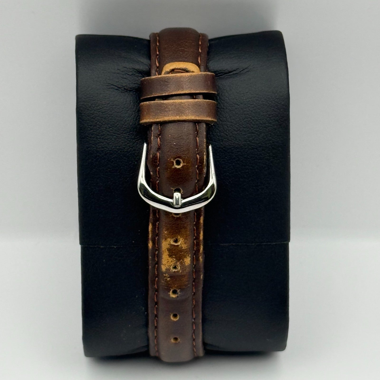 Alpine Ladies Quartz Watch Rectangle Dial Brown Leather Strap Japan Working 18mm