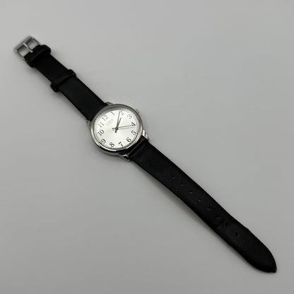Limit 1912 Ladies Quartz Watch Silver Dial Black Strap Working 34mm New Battery