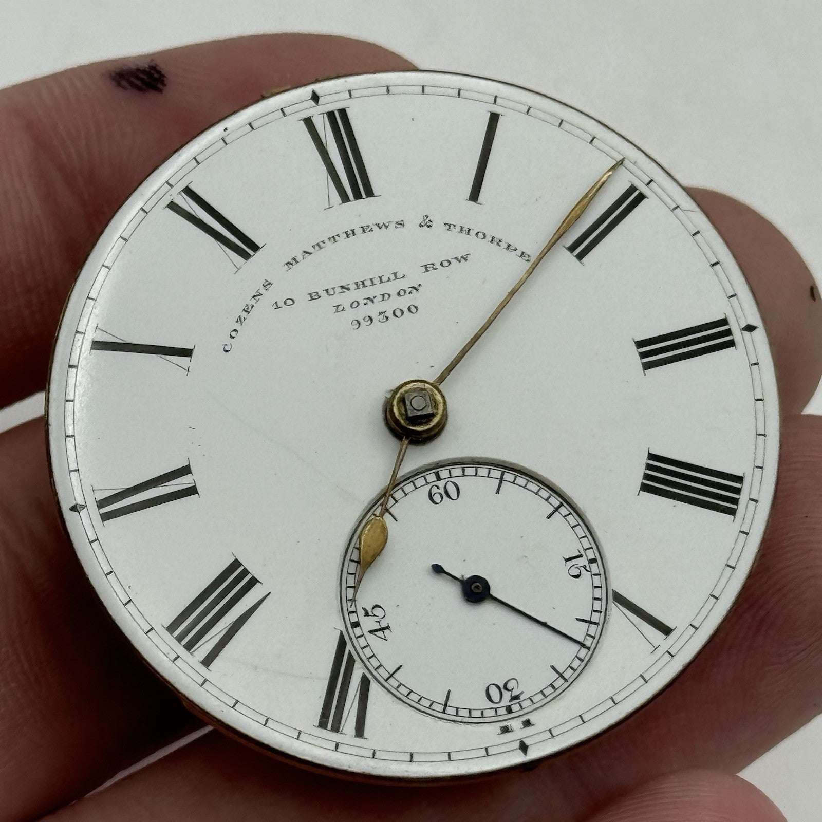 High Quality Running Cozens Matthews & Thorpe London Fusee Pocket Watch Movement