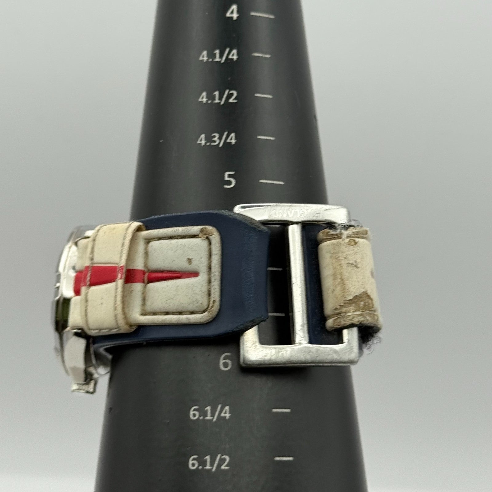 England National Football Men's Quartz Watch Red White Cross Dial Working 32mm