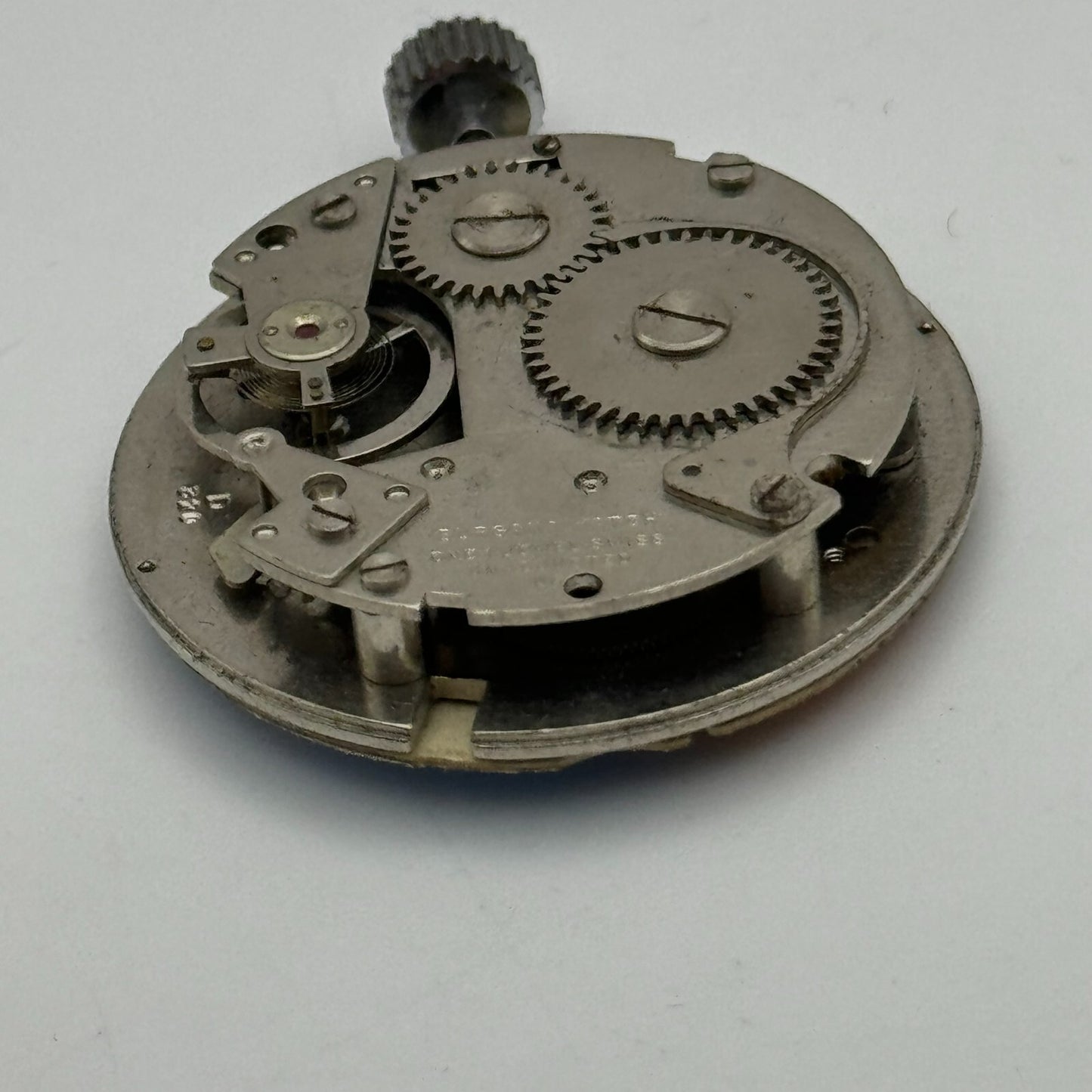 31.2mm Lucerne Burgana D320 Earth Blue Dial Watch Movement Swiss Vintage PARTS