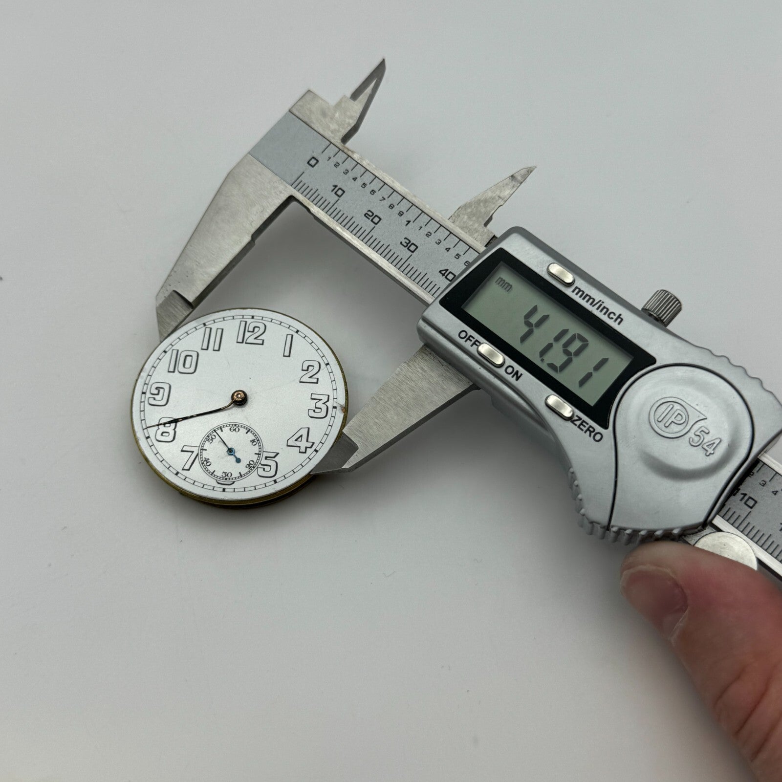 43.1mm Vintage Keystone USA 15 Jewels Swiss Hunter Pocket Watch Movement PARTS