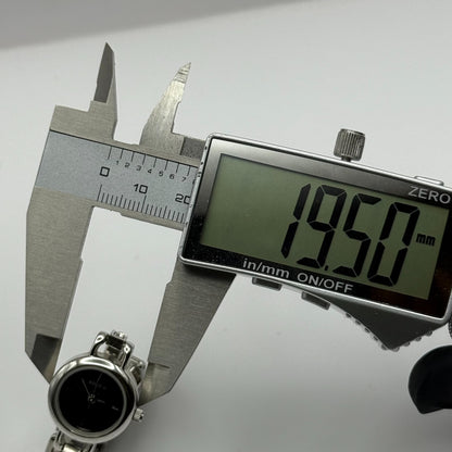 Solo Ladies Quartz Watch Black Dial Rhinestone Accents Bracelet Working 19mm