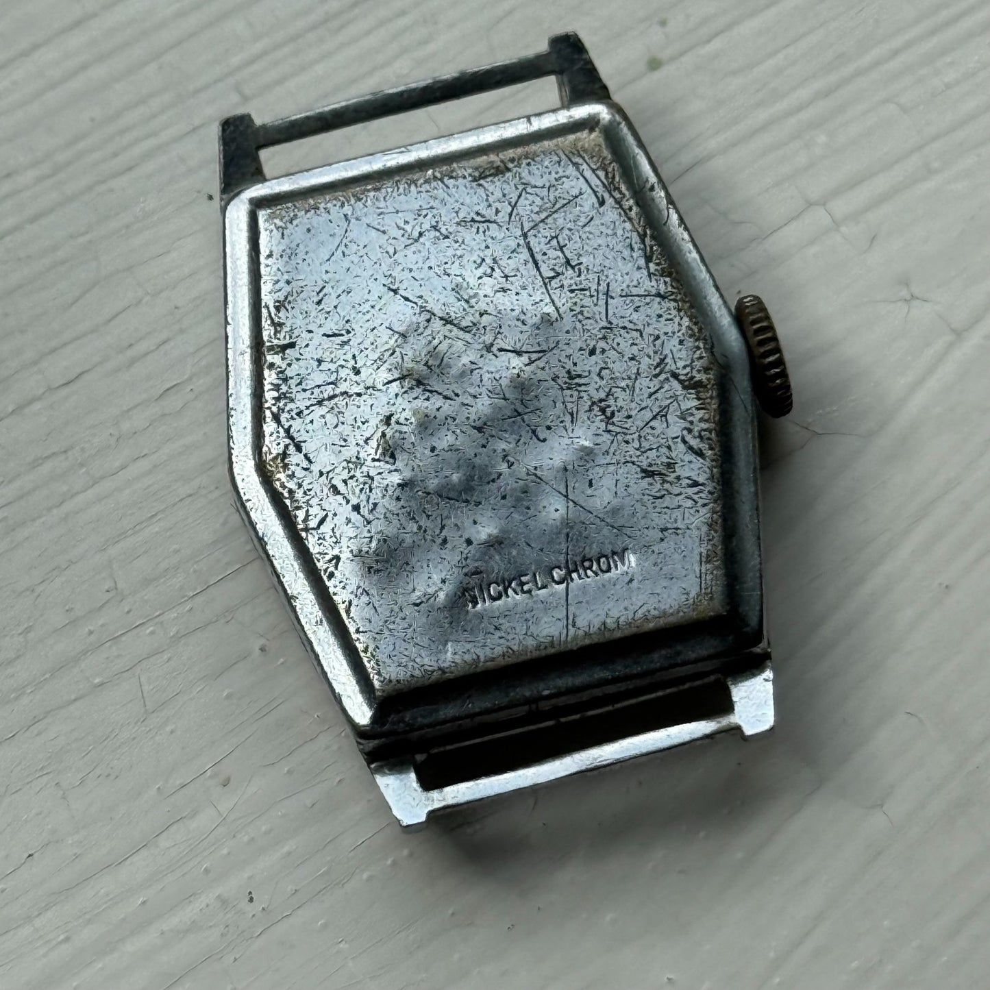 25mm Ladies Vintage Brown Patina Tonneau Dial Manual Wind Watch PARTS REPAIR