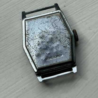 25mm Ladies Vintage Brown Patina Tonneau Dial Manual Wind Watch PARTS REPAIR