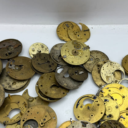 Large Bundle Of Antique Partial Pocket Watch Movements Joblot PARTS REPAIR SPARE