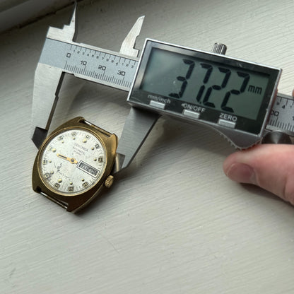 37mm Men's Vintage Sekonda USSR AU10 Automatic 26 Jewels Date Watch PARTS REPAIR