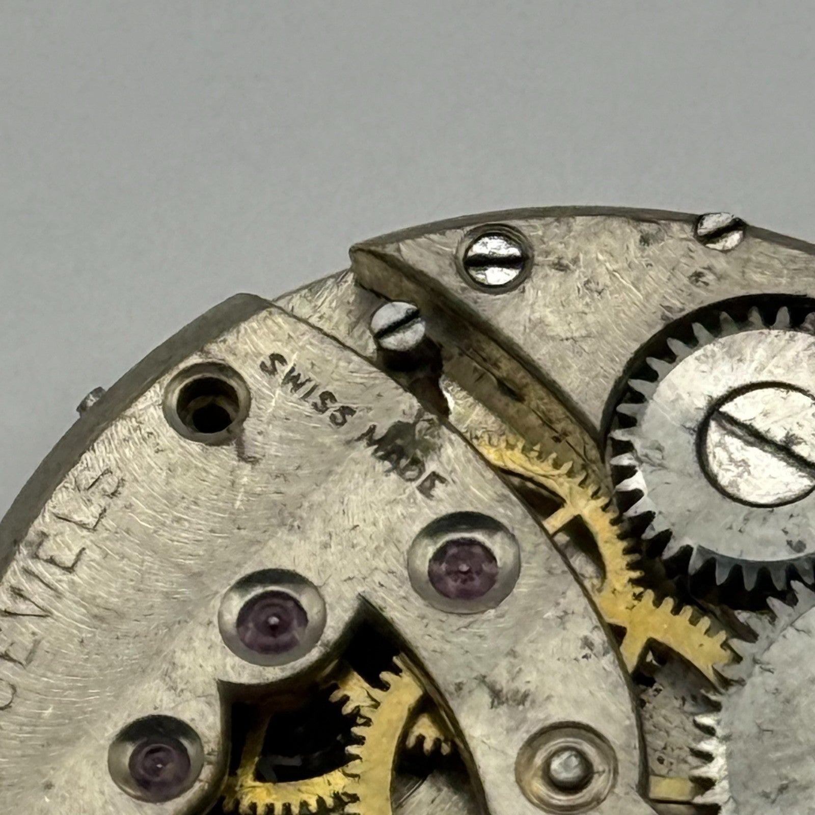 15 Jewels Trench Swiss Watch Movement Marvin 362 ? Vintage Parts Repair 29.8mm