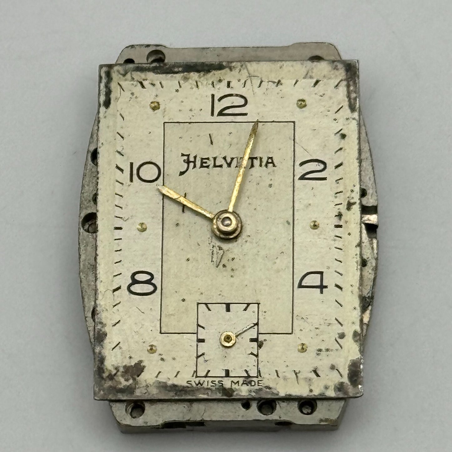 20mm Men's Helvetia 75A Tank Sub Seconds Watch Movement Manual Wind Swiss PARTS