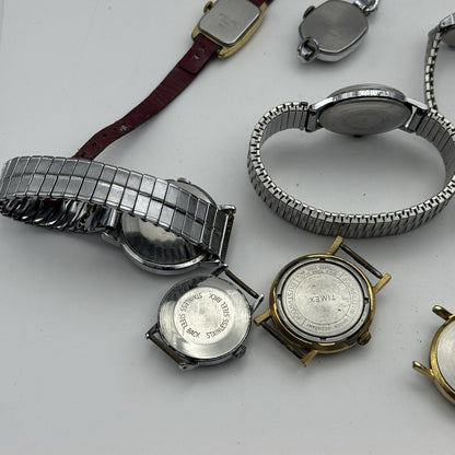 Bundle Of 12 Vintage Timex UK Watches Mechanical Wind Up Job Lot Parts Repair