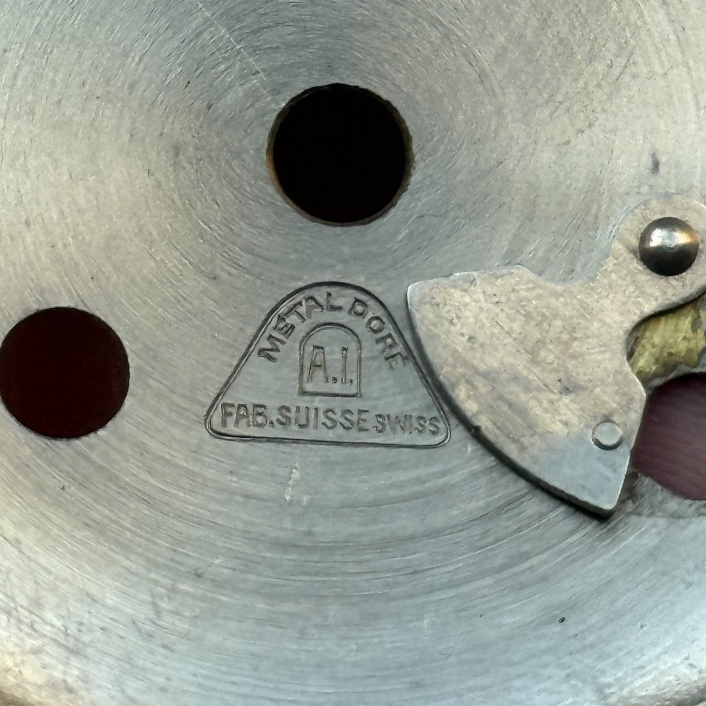 Vintage 8-Day Clock Square Unusual Metal Dore Fab Suisse 6 Jewels To Repair