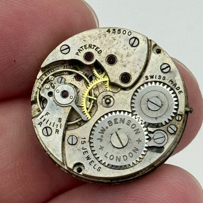 23.6mm Cyma Ref 374a Tavannes J W Benson Manual Wind Swiss Watch Movement PARTS