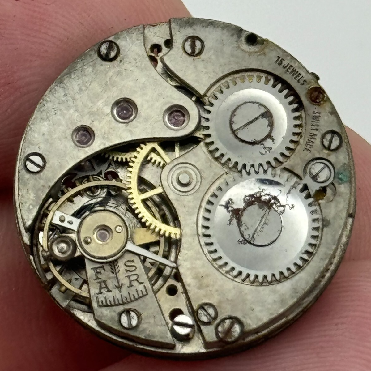 23.6mm 15 Jewels Military Trench Watch Movement Manual Wind Swiss Vintage PARTS