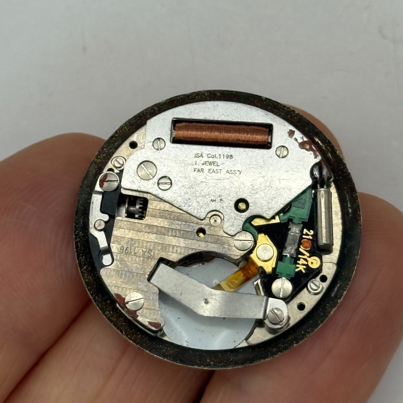 25.7mm Vintage Marvin Revue ISA Cal 1198 Date Dial Quartz Watch Movement PARTS