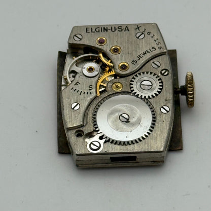 1939 Vintage 15/0s Elgin 536 Model 1 American Watch Movement PARTS REPAIR