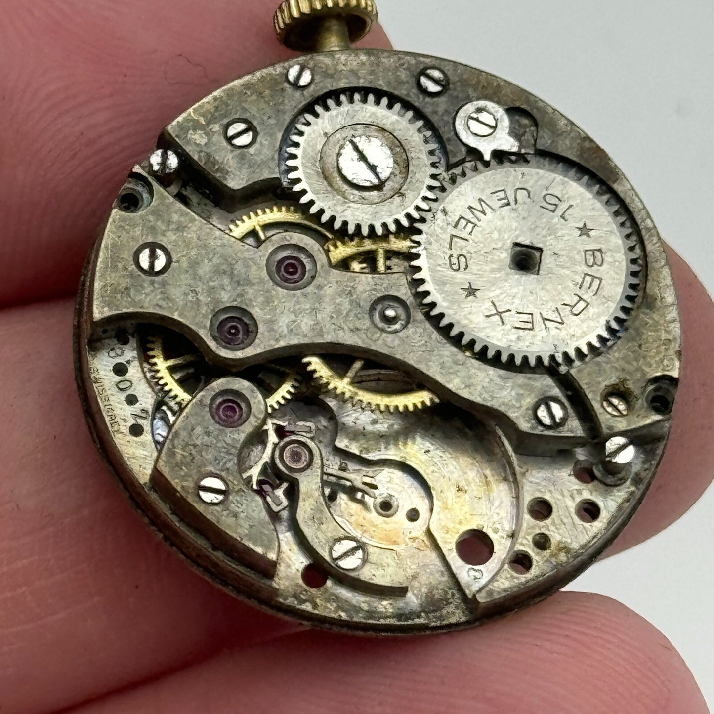 27.1mm Men's Bernex FHF 15 Jewels Trench Watch Movement Manual Wind Swiss PARTS