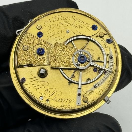 37.1mm William Dixon Manchester Quality Fusee Pocket Watch Movement Restore
