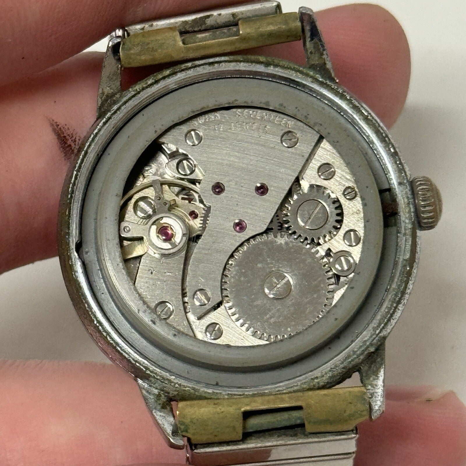 33mm WORKING Vintage Le Cheminant Manual Wind FHF ST 96 Wristwatch To Restore